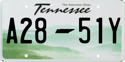 TN license plate A2851Y
