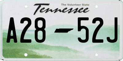 TN license plate A2852J