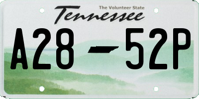 TN license plate A2852P