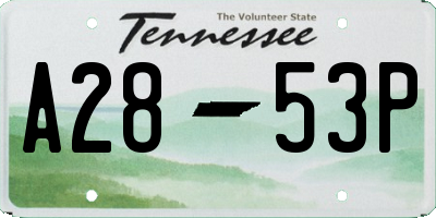 TN license plate A2853P