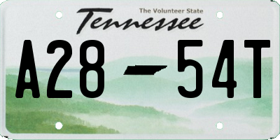 TN license plate A2854T