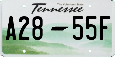 TN license plate A2855F