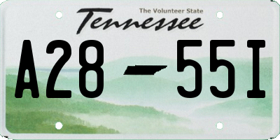 TN license plate A2855I