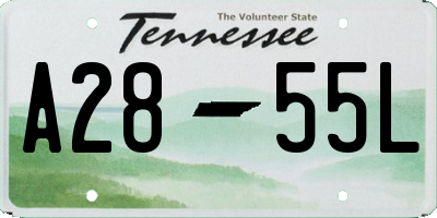 TN license plate A2855L