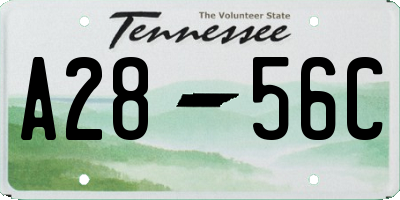 TN license plate A2856C