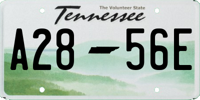 TN license plate A2856E