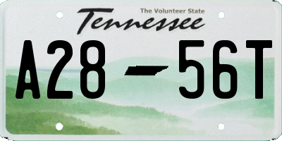 TN license plate A2856T