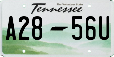 TN license plate A2856U