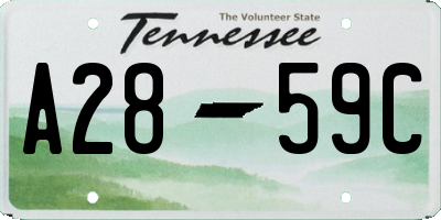 TN license plate A2859C