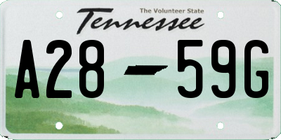 TN license plate A2859G