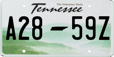 TN license plate A2859Z