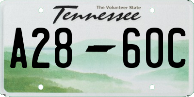 TN license plate A2860C