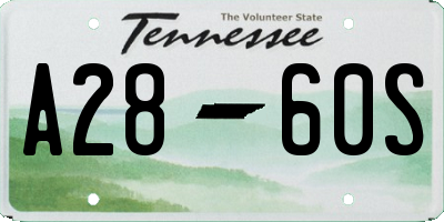 TN license plate A2860S