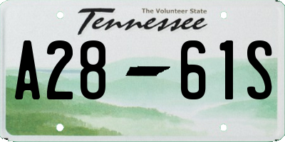 TN license plate A2861S