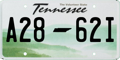 TN license plate A2862I