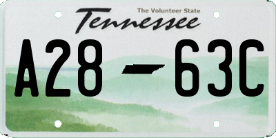 TN license plate A2863C