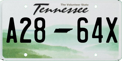 TN license plate A2864X