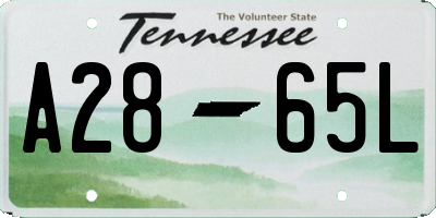 TN license plate A2865L