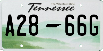 TN license plate A2866G
