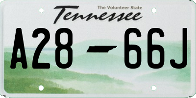 TN license plate A2866J