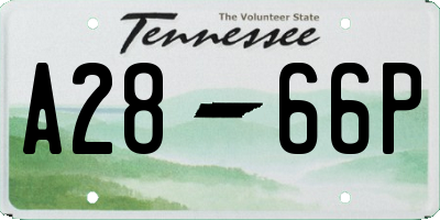 TN license plate A2866P