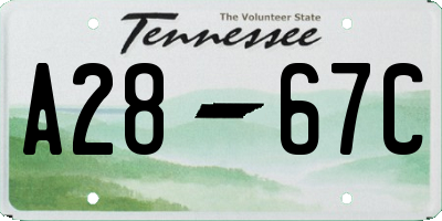 TN license plate A2867C