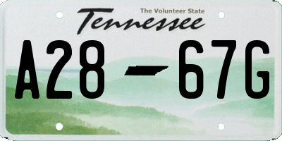 TN license plate A2867G