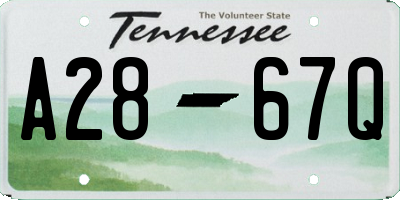 TN license plate A2867Q