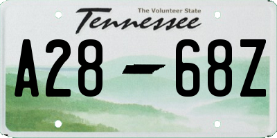 TN license plate A2868Z