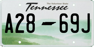 TN license plate A2869J