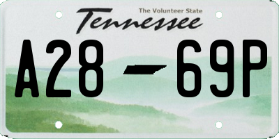 TN license plate A2869P