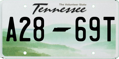 TN license plate A2869T