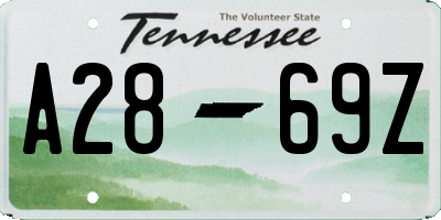 TN license plate A2869Z