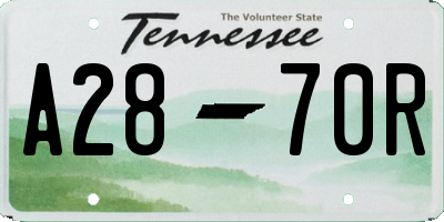 TN license plate A2870R