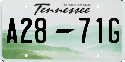 TN license plate A2871G