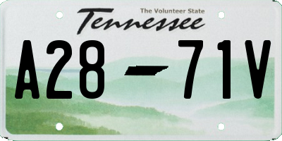 TN license plate A2871V
