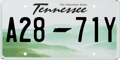 TN license plate A2871Y