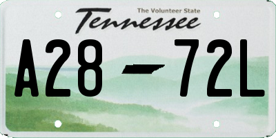TN license plate A2872L