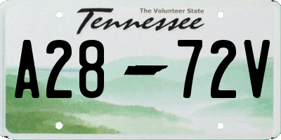 TN license plate A2872V