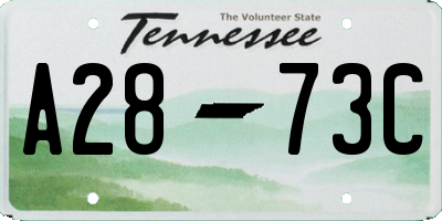 TN license plate A2873C