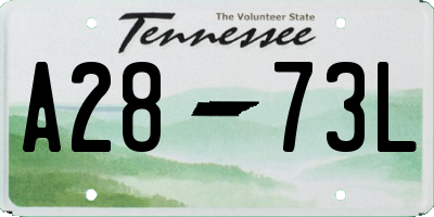 TN license plate A2873L