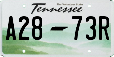 TN license plate A2873R