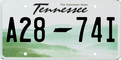 TN license plate A2874I