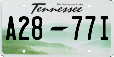 TN license plate A2877I