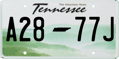 TN license plate A2877J