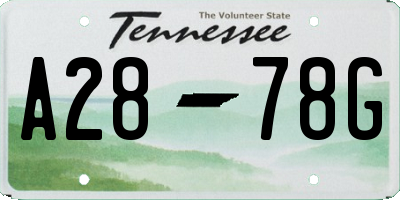 TN license plate A2878G