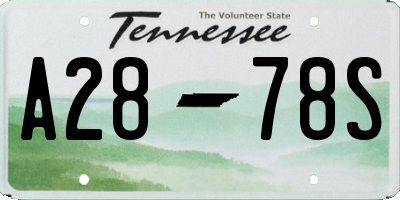 TN license plate A2878S