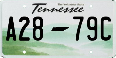 TN license plate A2879C