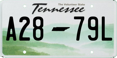TN license plate A2879L