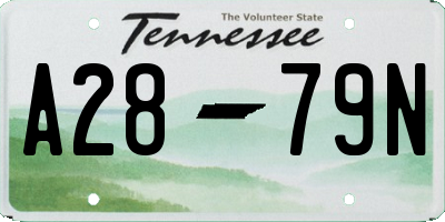 TN license plate A2879N